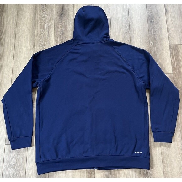 Adidas Game and Go Full Zip Men's Size 2XL Blue Training Track Hoodie HZ3060 - Picture 7 of 9